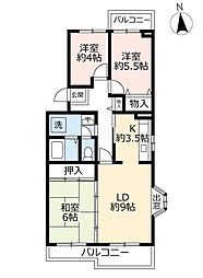 プロムナード三好丘3号棟 3LDKの間取図画像