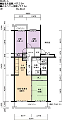 UR都市機構アーバンドゥエル平針1号棟 3LDKの間取図画像