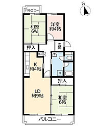 UR都市機構アーバンドゥエル平針1号棟 3LDKの間取図画像
