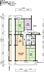 UR都市機構アーバンドゥエル平針2号棟 3LDKの間取図画像