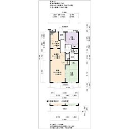 プロムナード三好丘5号棟 2LDKの間取図画像