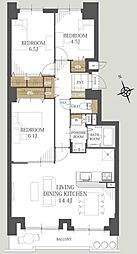 ダイアパレス南郷通第2 3LDKの間取図画像