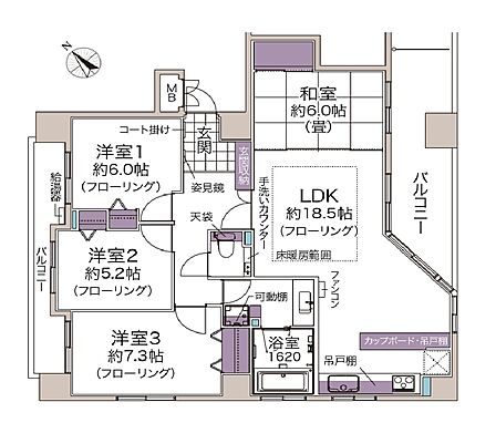 4LDK、価格4480万円、専有面積92.81m2、バルコニー面積18.44m2