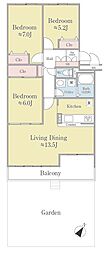 リーベスト月寒西 3LDKの間取図画像
