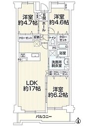 ダイヤモンドスクエア前橋 3LDKの間取図画像