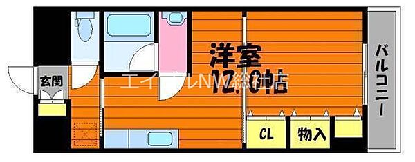 岡山県倉敷市松島(賃貸マンション1K・8階・31.32㎡)の写真 その2