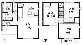 岡山県倉敷市日ノ出町1丁目（賃貸タウンハウス3LDK・1階・68.73㎡） その2