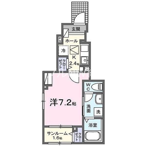 岡山県倉敷市中庄(賃貸アパート1K・1階・29.72㎡)の写真 その2