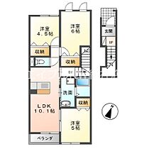 岡山県倉敷市南畝7丁目（賃貸アパート3LDK・2階・61.27㎡） その2