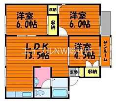 岡山県倉敷市大島（賃貸アパート3LDK・2階・62.68㎡） その2