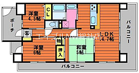 岡山県倉敷市鳥羽（賃貸マンション3LDK・10階・67.43㎡） その2