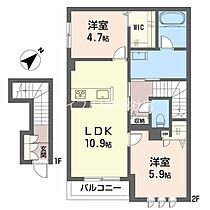 岡山県総社市真壁（賃貸アパート2LDK・2階・60.43㎡） その2