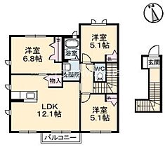 岡山県倉敷市四十瀬（賃貸アパート3LDK・2階・73.72㎡） その2