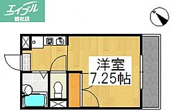 JR山陽本線 中庄駅 徒歩21分の賃貸アパート 2階1Kの間取り