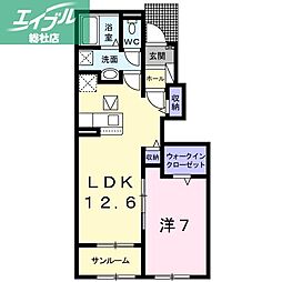 グランデクォーレ 1LDKの間取図画像