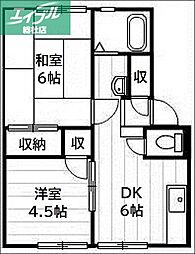 メゾンセンチュリーA 2DKの間取図画像
