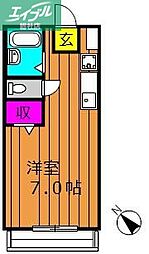 グランデカーサ 1Kの間取図画像