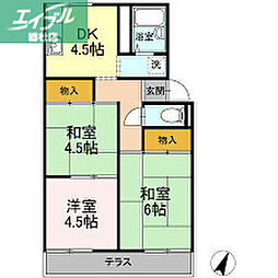 コーポ岡部A 3Kの間取図画像