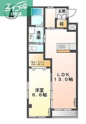 セゾンセレーナ 1LDKの間取図画像