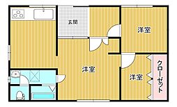 サン・シャンブル 2LDKの間取図画像
