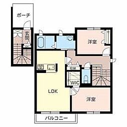 カサヴェルデ 2LDKの間取図画像