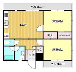 アメニティ豊岡part3 2LDKの間取図画像