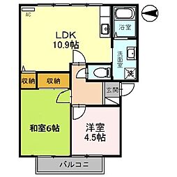 フレグランスMay-Be 2LDKの間取図画像