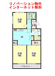 コーポたてぬま 3DKの間取図画像