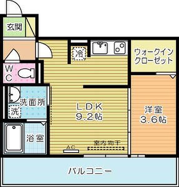 グランメゾン城野 202｜福岡県北九州市小倉南区富士見１丁目(賃貸アパート1LDK・2階・32.68㎡)の写真 その2