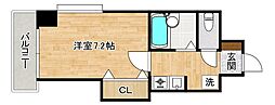 アクス敷島21 1Kの間取図画像
