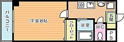 オークハイム 1Kの間取図画像