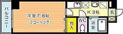 ジョイ北方 1Kの間取図画像