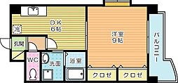 ベルガ北方 1DKの間取図画像