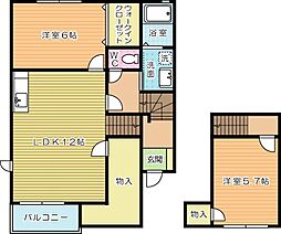 ストーリー愛 2LDKの間取図画像