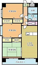 ミラドールF 3LDKの間取図画像