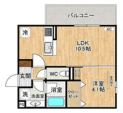 HABITAT YOSHINO 1LDKの間取図画像