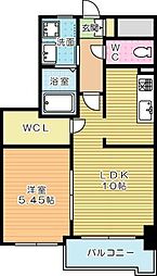 studie4小倉離宮 1LDKの間取図画像
