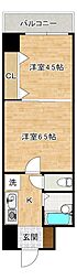 ギャラン南小倉 2Kの間取図画像