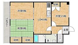 ニューサンリバー小倉 3LDKの間取図画像