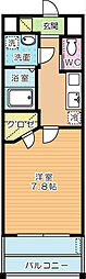 ギャラン竪町 1Kの間取図画像
