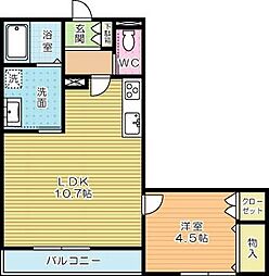 ポルトボヌール 1LDKの間取図画像