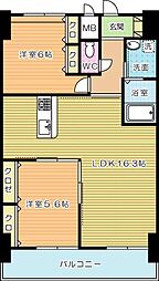 MDIシエルコンティーレ曽根北町 2LDKの間取図画像