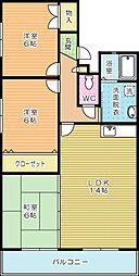 エル・スール小原川2番館 3LDKの間取図画像