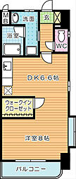 ウイングス片野2 1DKの間取図画像