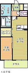 四季荘 1LDKの間取図画像