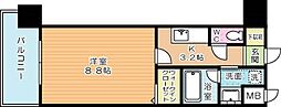 ラ・フェリス城野 1Kの間取図画像