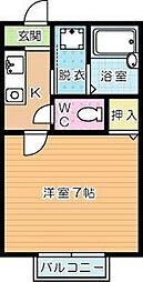 さくらビレッジ 1Kの間取図画像