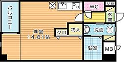 サンシャイン3 ワンルームの間取図画像