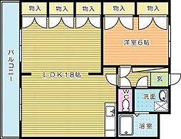 アーバンKN5 1LDKの間取図画像