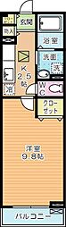 エヴァーグリーンP 1Kの間取図画像